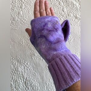 NWT purple felted wool hand warmers